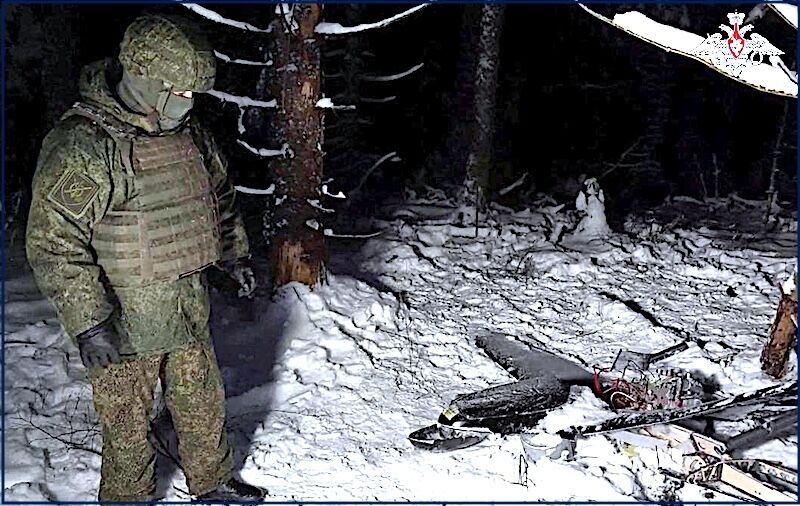 Russian and downed drone