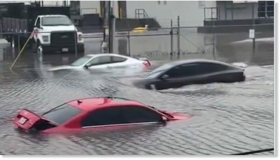 The heavy rain caused fast-moving water, stranded cars and dangerous conditions in many neighborhoods.