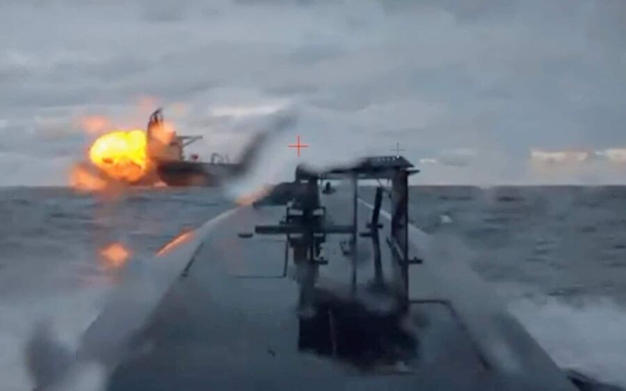 sea drone black oil tanker