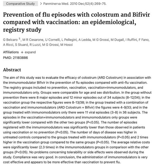 Click to enlarge colostrum study
