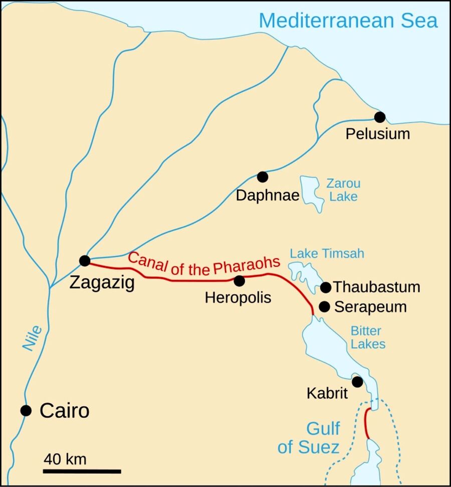 Map  ancient Red Sea Canal
