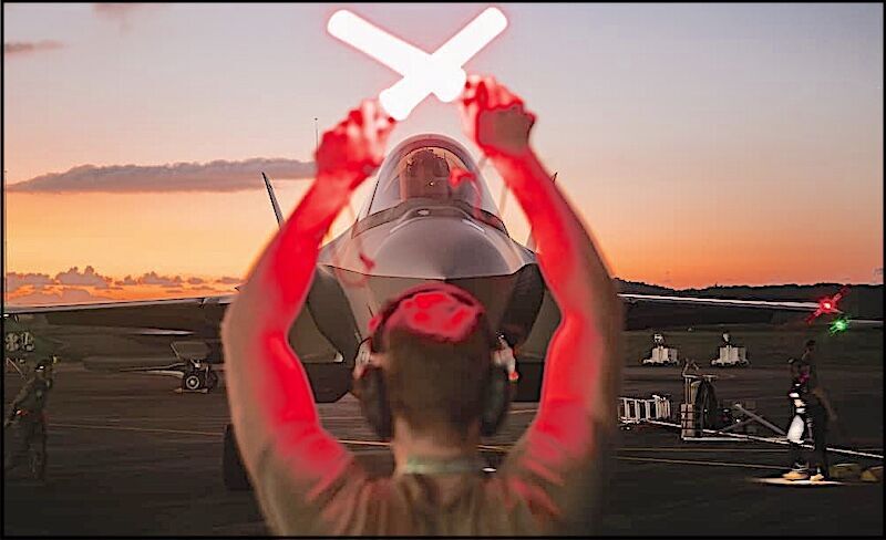 US Air Force jet lands