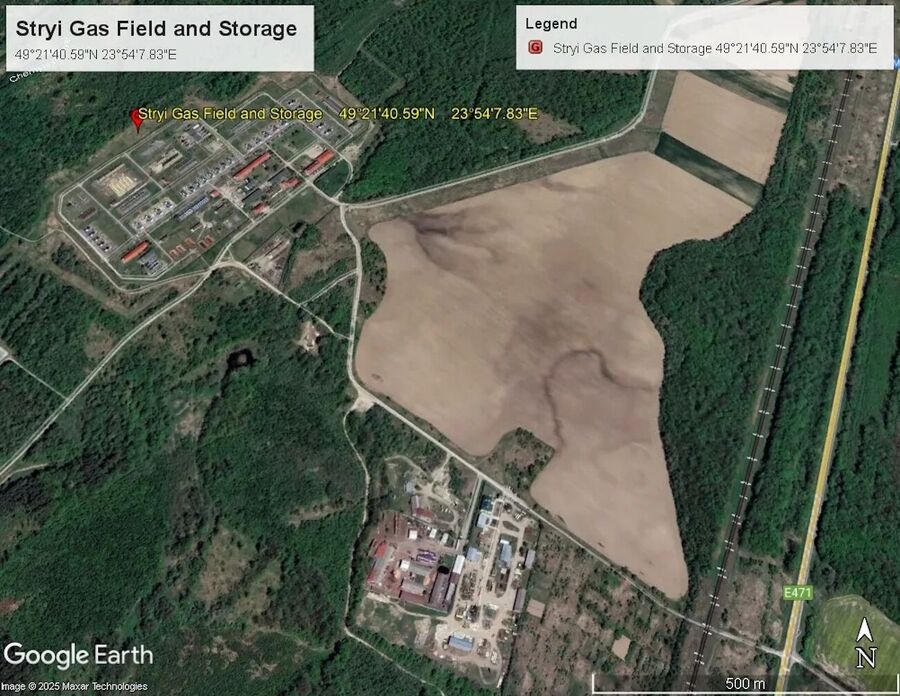 Click to enlarge Stryi Gas Field and Storage, Lvov region, Ukraine oreshnik