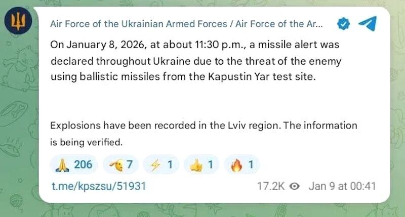 Click to enlarge oreshnik launch detected lvov