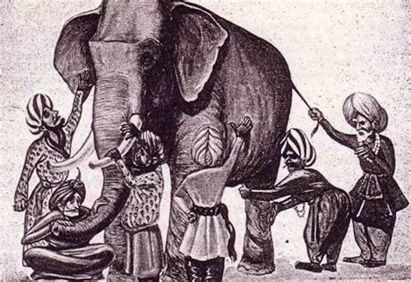 blind men elephant illustration