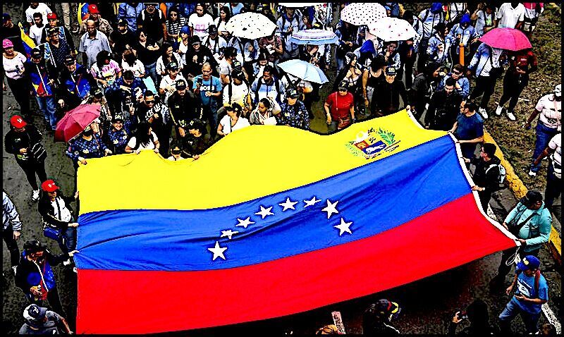 Flag Venezuela crowd