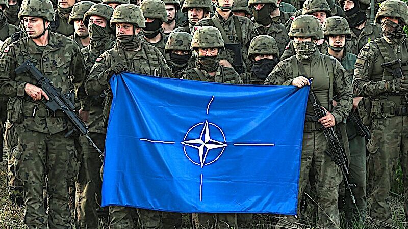 NATO troops/flag