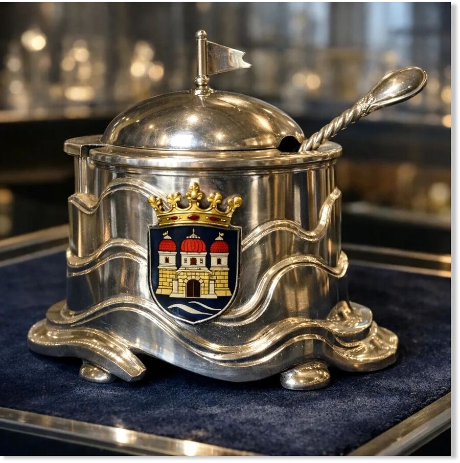 Click to enlarge silver mustard pot