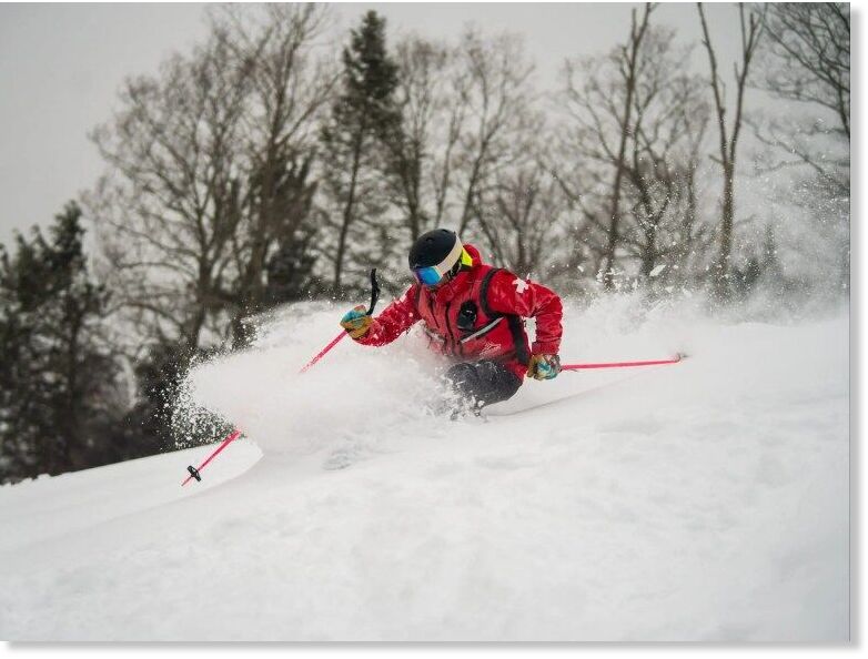 Click to enlarge Hunter Mountain, New York, is sitting on about 2 feet of fresh snow, and it’s still snowing.