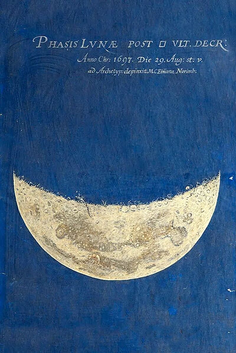 Click to enlarge crescent moon painting Maria Clara Eimmart