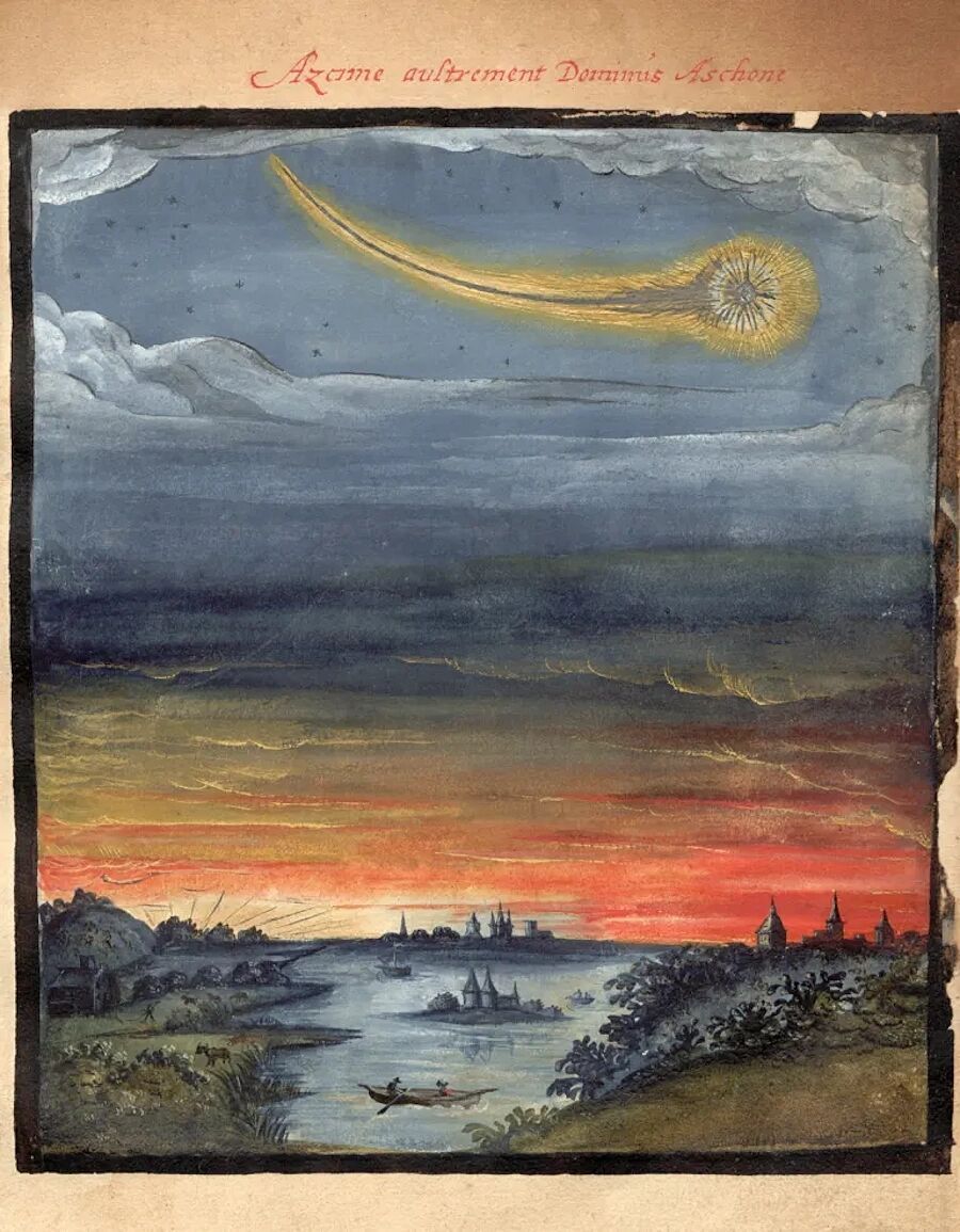 Click to enlarge Art from The Comet Book, 1587.