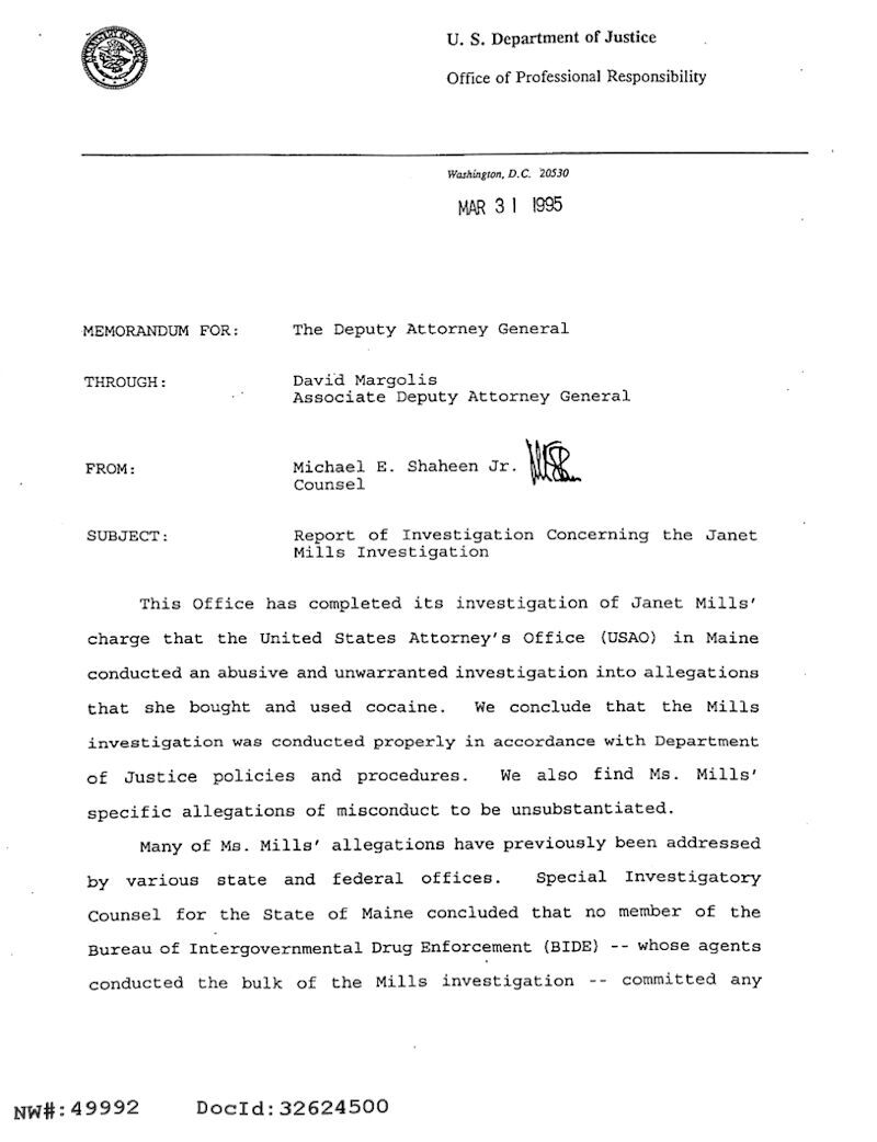 doj janet mills cocaine trafficking maine governor