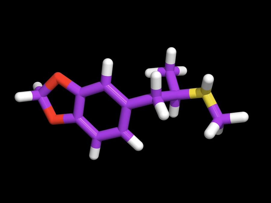 computer rendering of the molecular structure of MDMA
