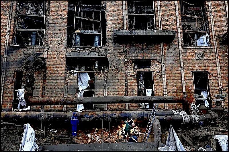 bombed building