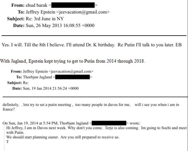 Email: Ehud Barak to Epstein