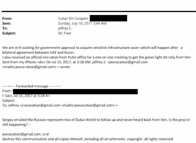Email: From Sultan Bin Sulayem to Epstein