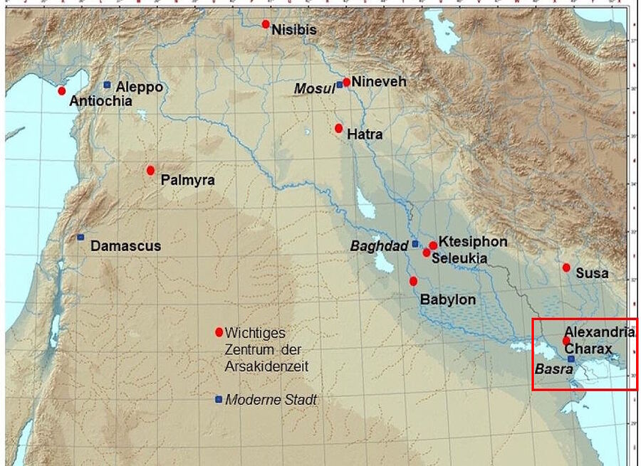 Click to enlarge Alexandria/Charax ancient port alexander the great