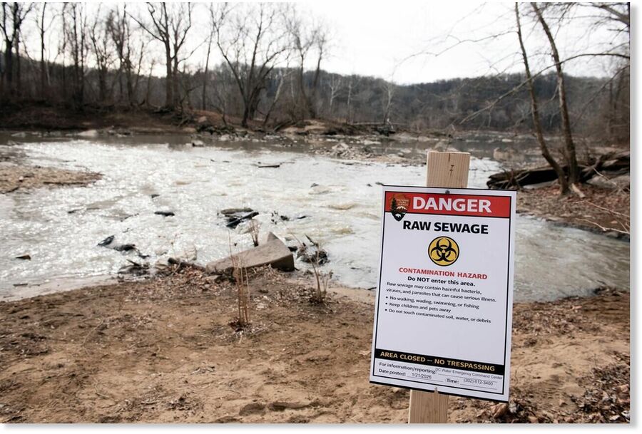 potomac river sewage spill
