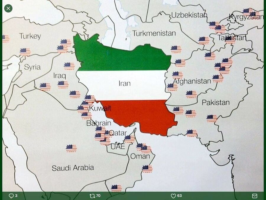 Click to enlarge american bases around iran map
