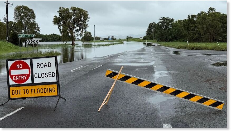 The Bruce Highway closed due to flooding at Gorganga Creek.