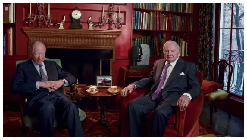 Jacob Rothschild and his friend David Rockefeller