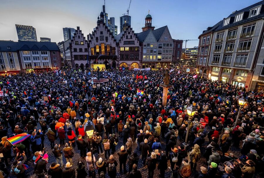 rally in Frankfurt on February 5, 2024