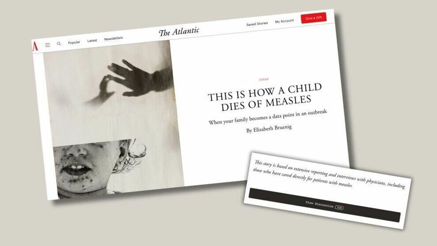 Atlantic measles fraud story