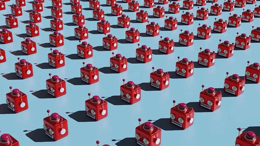 robot army graphic cute