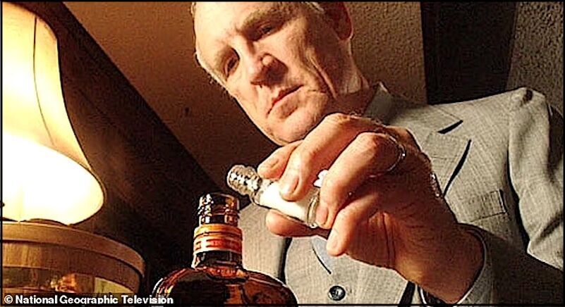 man and bottle