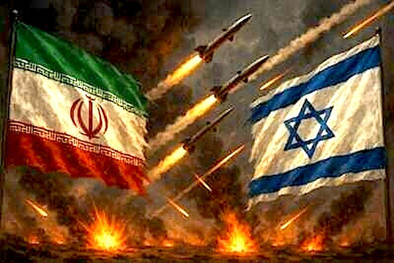 IsraelIran flags fight