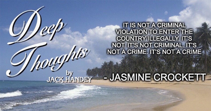 Click to enlarge meme jasmine crockett deep thoughts immigration