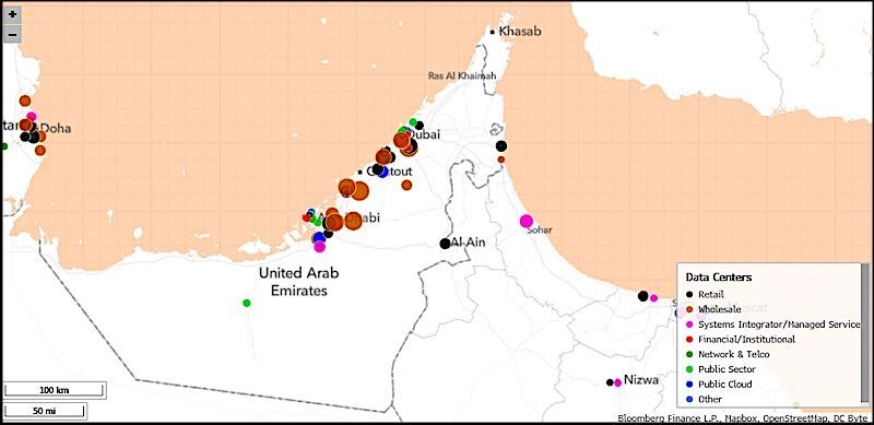 UAE datacenters map