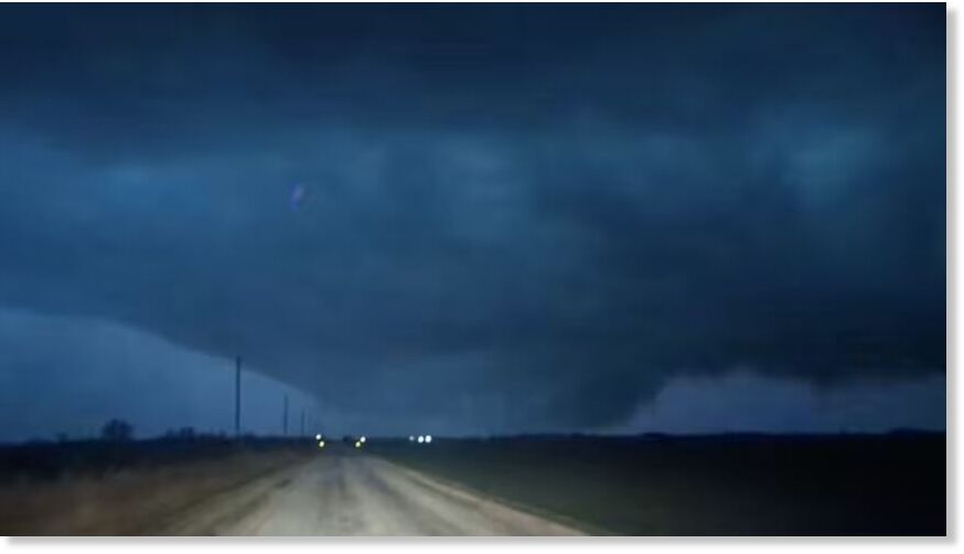 Click to enlarge Lightning illuminates a deadly tornado near Fairview, Oklahoma, Thursday night.