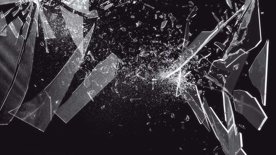 Click to enlarge broken glass shattering action image