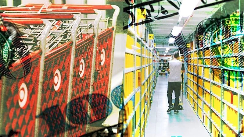 low wages store aisle money collage graphic