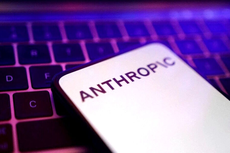 cell phone keyboard anthropic logo
