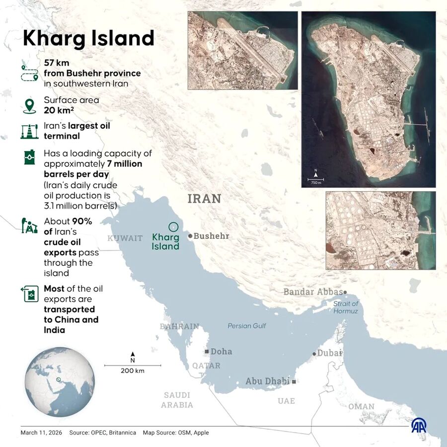 Click to enlarge kharg island iran oil port map