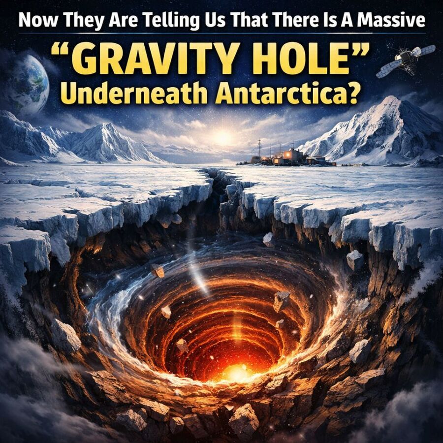Gravity hole in Antarticas graphic