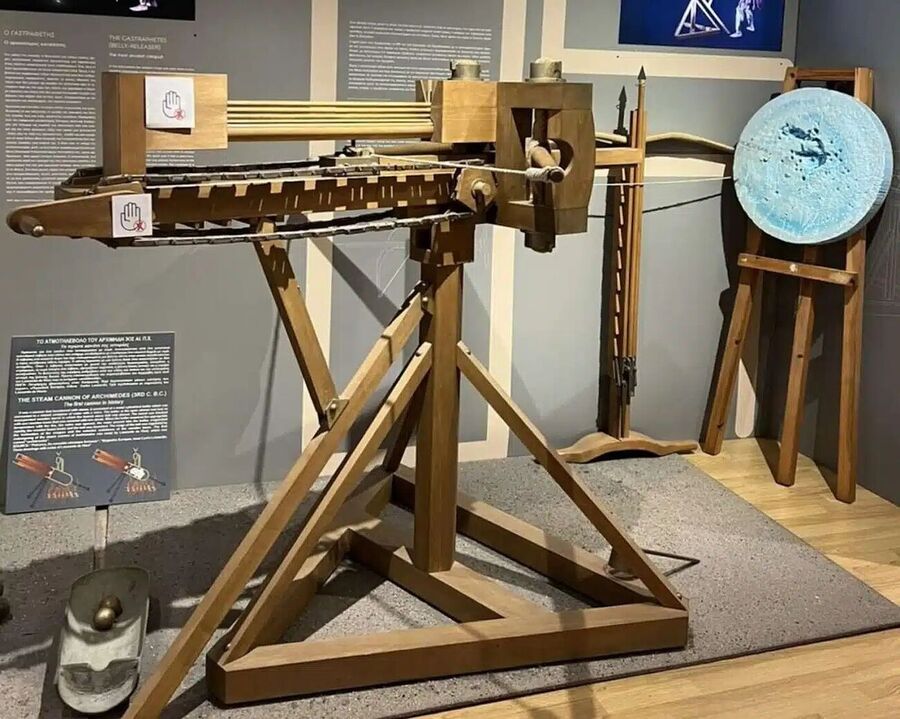 Click to enlarge polybolos ancient greek machine gun