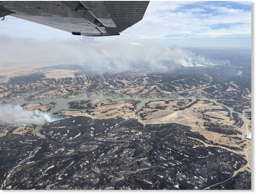 An aerial photograph of Nebraska’s Morrill Fire.