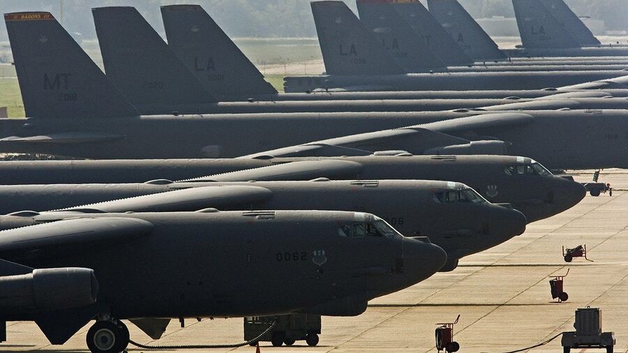 US Air Force B-52H long range strategic bombers