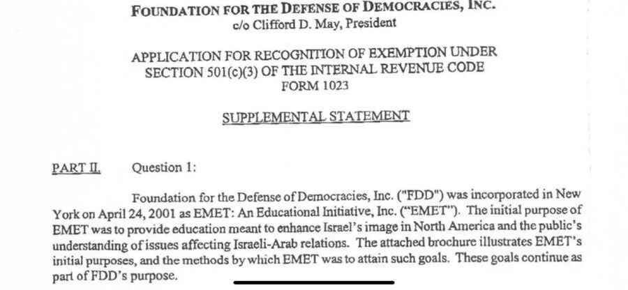 Click to enlarge FDD Israeli pro war lobby group
