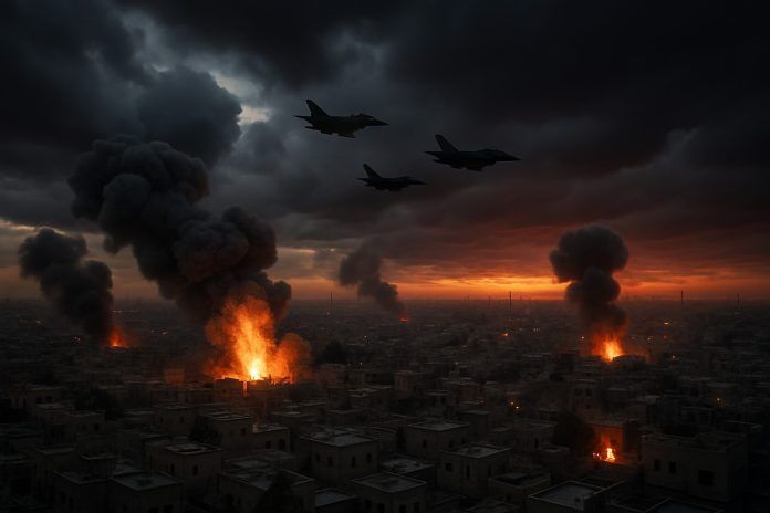 Oil fields burning