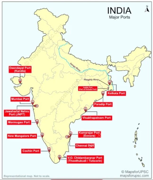 Click to enlarge Indian Port Map