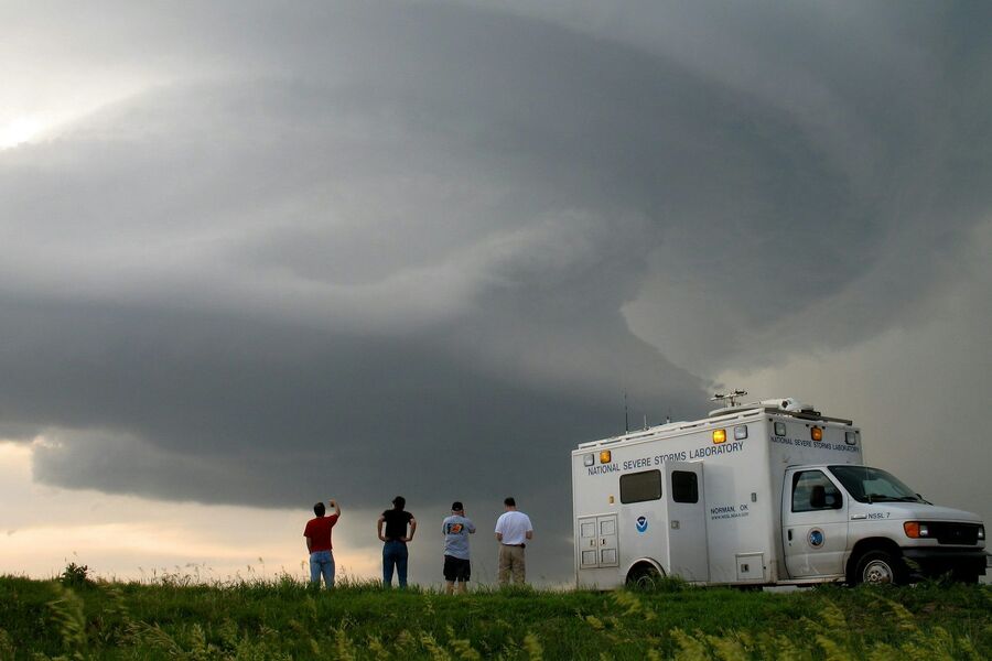Click to enlarge researchers field study tornados