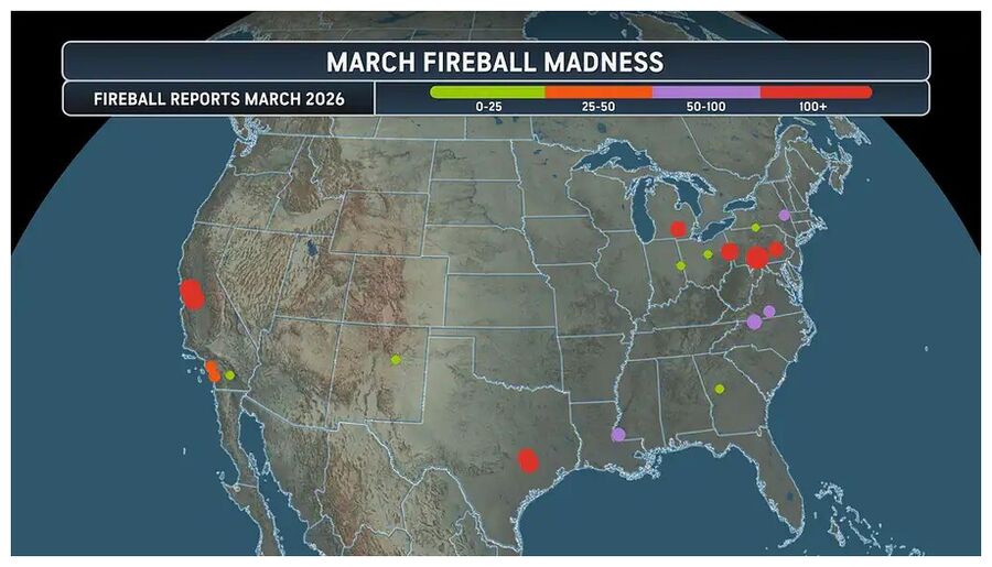Click to enlarge Fireballs over USA