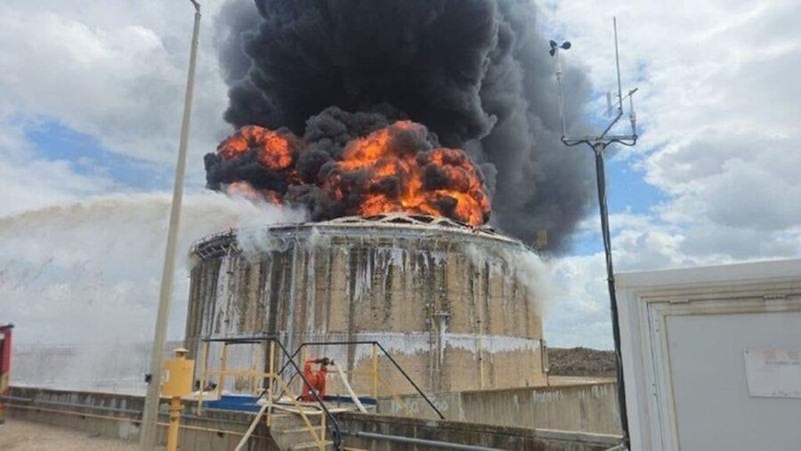 fire oil refinery haifa israel iran missile