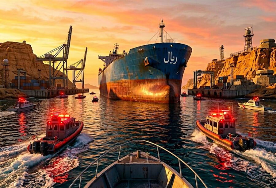 larak corridor hormuz iran control graphic