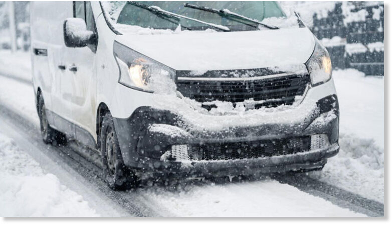 Click to enlarge Snow on the road