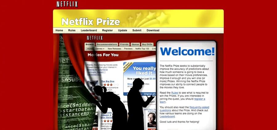 Click to enlarge netflix programming prize home page screen capture